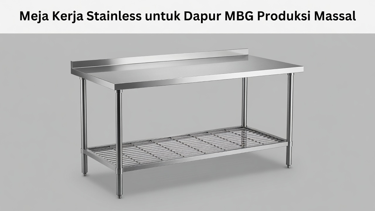 Meja Kerja Stainless untuk Dapur MBG Produksi Massal