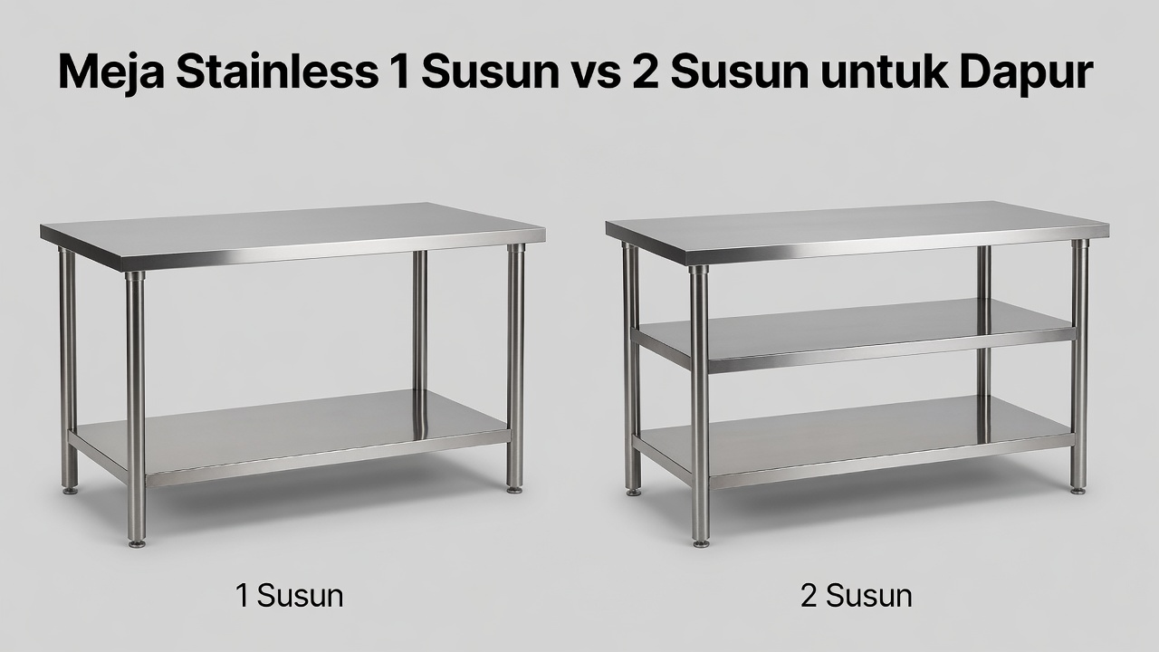 Meja Stainless 1 Susun vs 2 Susun untuk Dapur