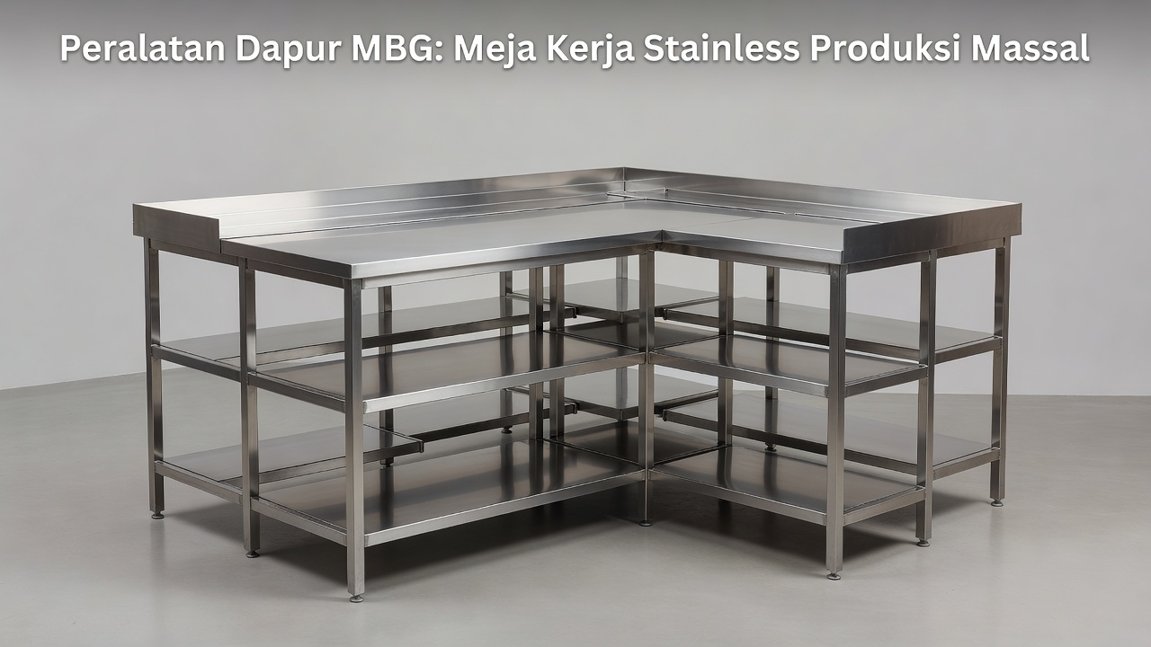 Peralatan Dapur MBG: Meja Kerja Stainless Produksi Massal