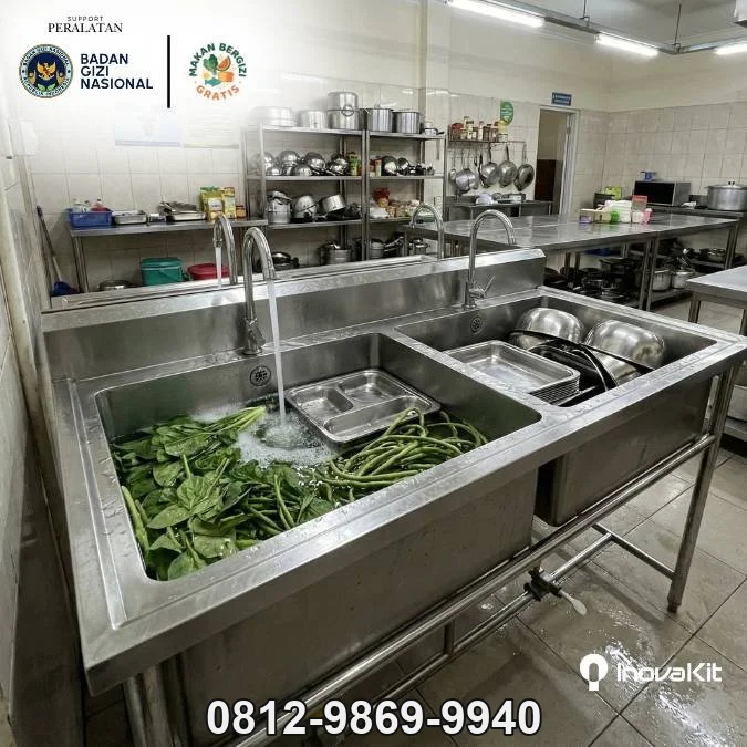 Kitchen Sink Double Bowl Standar Dapur MBG | Wastafel 2 Sink