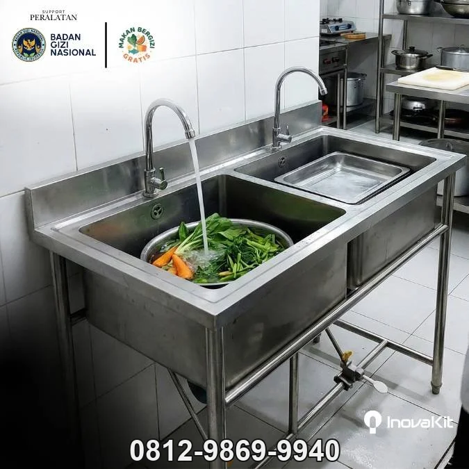 Kitchen Sink Double Bowl Standar Dapur MBG | Wastafel 2 Sink