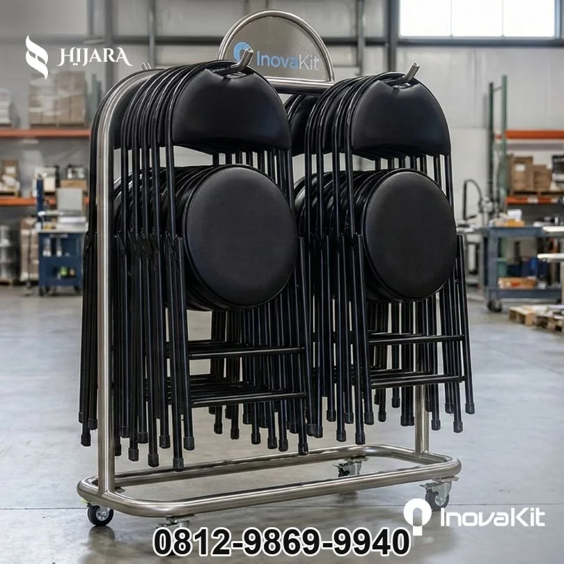Rak Kursi Lipat dengan Logo Instansi | Folding Chair Rack