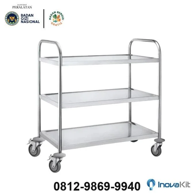 Service Trolley 3 Tiers Standar MBG | Troli Instrumen 3 Susun