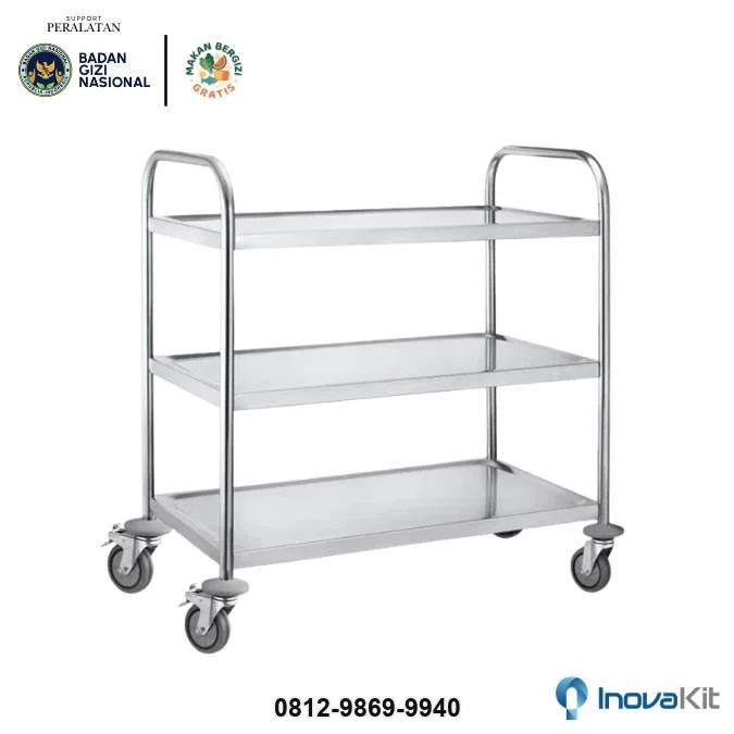 Jual & Distributor Service Trolley 3 Tiers Standar MBG di Arjosari, Pacitan — Harga Pabrik, Vendor, Fabrikasi