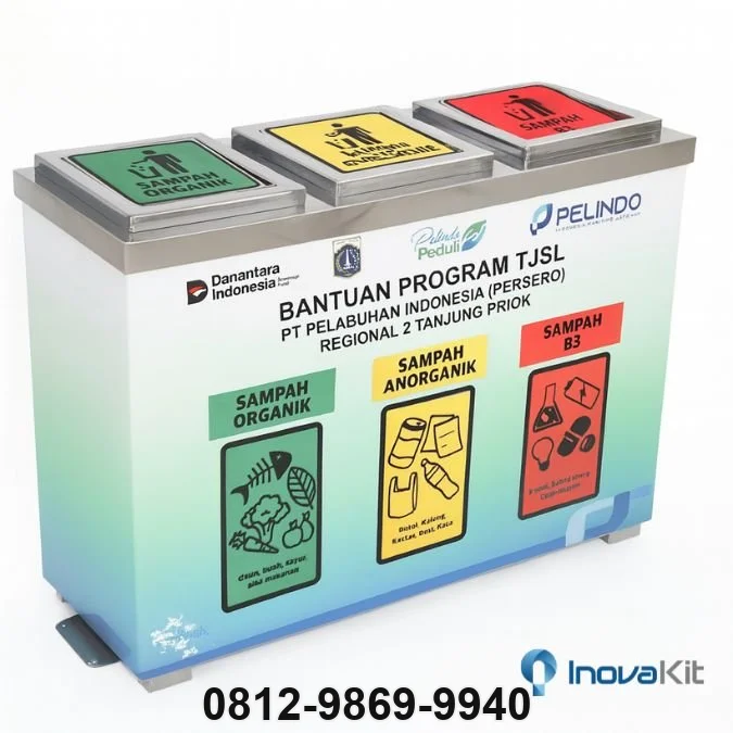 Jual & Distributor Tempat Sampah Stainless 3 in 1 Model Kotak 1 di Cililin, Bandung Barat — Harga Pabrik, Vendor, Fabrikasi