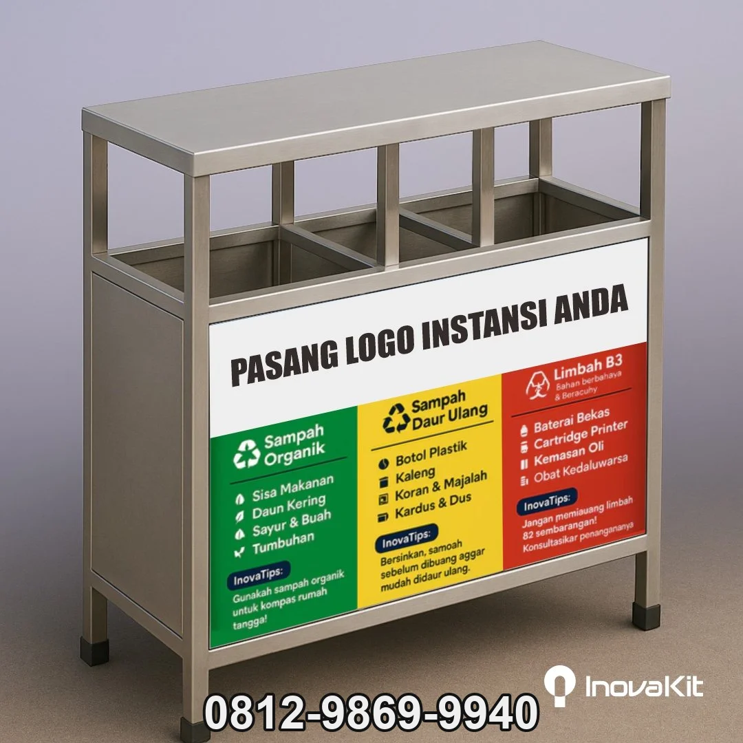 Jual & Distributor Tempat Sampah Stainless 3 in 1 Model Kotak 2 di Bengkulu Tengah — Harga Pabrik, Vendor, Fabrikasi