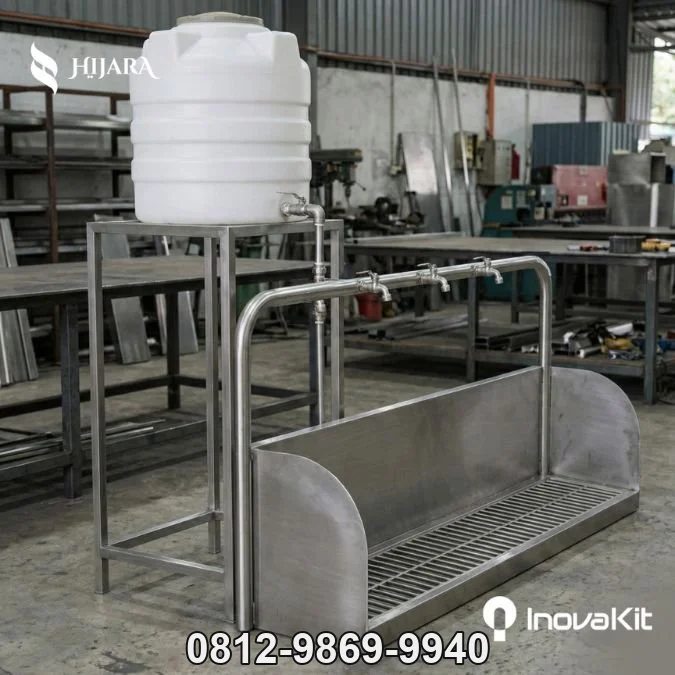 Tempat Wudhu Stainless Steel dengan Tangki