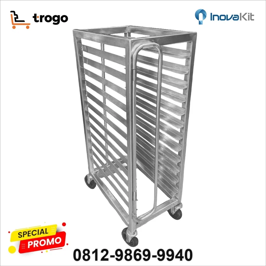 Troli Rak Loyang Stainless Steel 15 Susun | Trogo | InovaKit