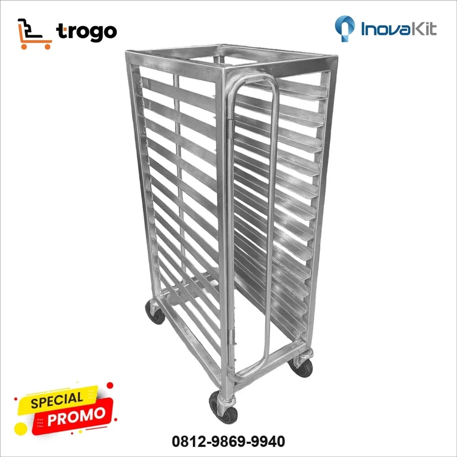 Jual & Distributor Troli Rak Loyang Stainless Steel 15 Susun di Bojonegoro — Harga Pabrik, Vendor, Fabrikasi