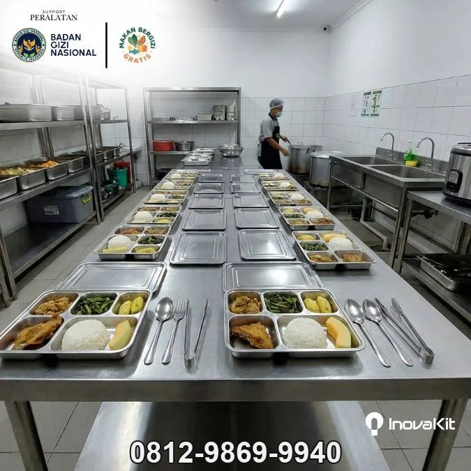 Working Table Standar Dapur MBG | Meja Kerja Dapur 2 Susun